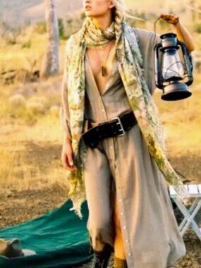 Spell & The Gypsy Linda Shirt Dress Khaki S/M Sold Out NWOT